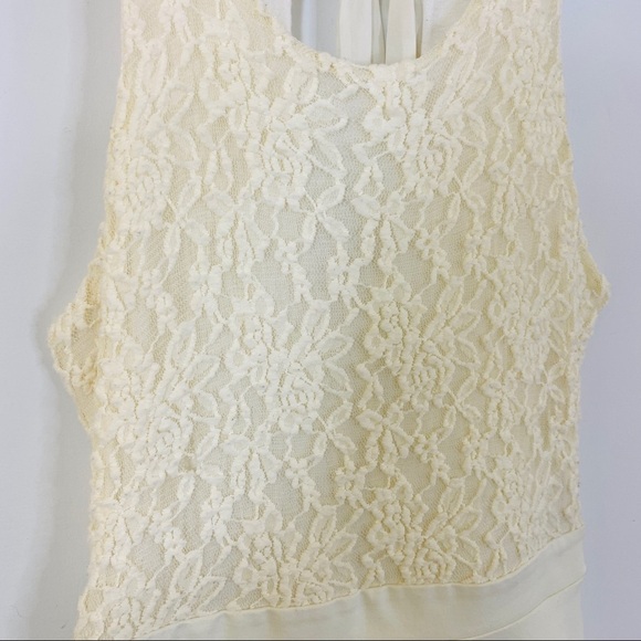 Urban Outfitters Kimchi Blue Cream Lace Skater Dress Fit Flare Backless Medium - Picture 6 of 14